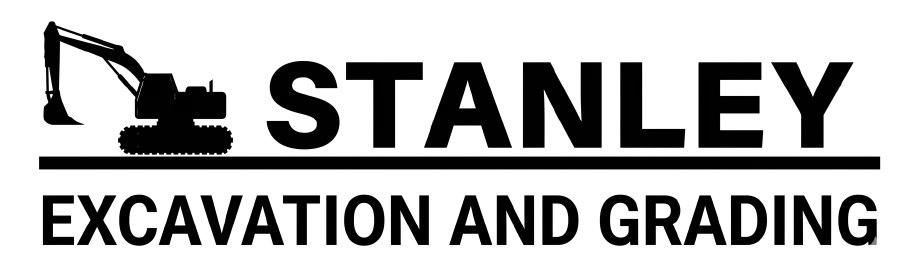 Stanley Excavation & Grading logo with excavator graphic.